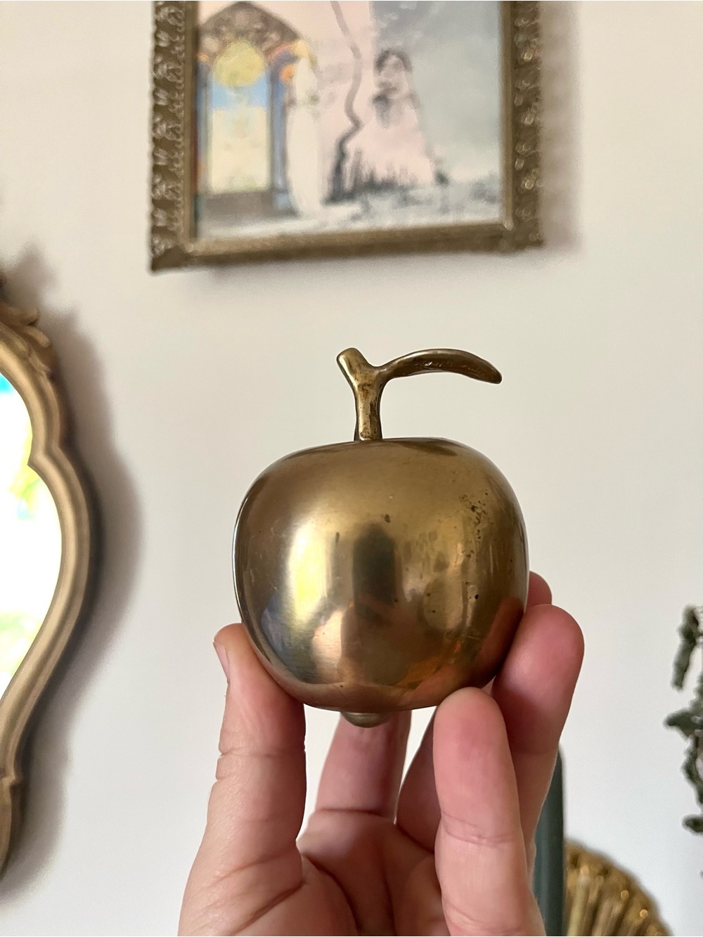 Vintage Brass Apple Bell 3”
